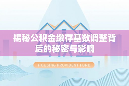 海勃湾揭秘公积金缴存基数调整背后的秘密与影响