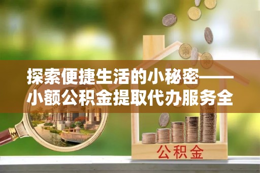 海勃湾探索便捷生活的小秘密——小额公积金提取代办服务全解析