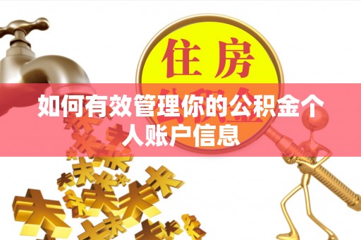 海勃湾如何有效管理你的公积金个人账户信息