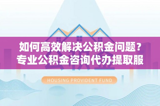 海勃湾如何高效解决公积金问题？专业公积金咨询代办提取服务来帮你