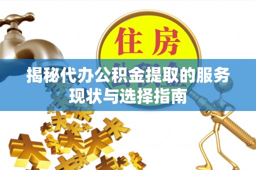 海勃湾揭秘代办公积金提取的服务现状与选择指南